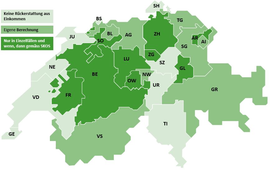 Rückerstattung der Sozialhilfe aus Einkommen, Stand 2021